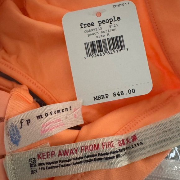 NEW Free People Movement Medium Idris Bra Peach Horizon Strapy - Picture 5 of 5